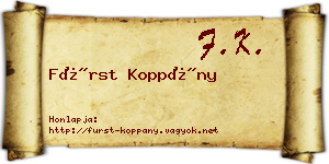 Fürst Koppány névjegykártya